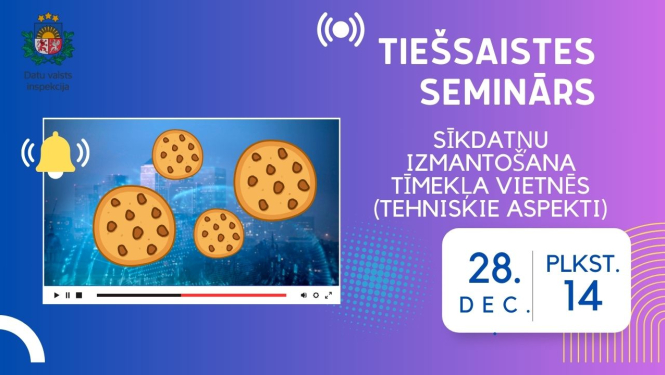Plakāts par tiešsaistes semināru