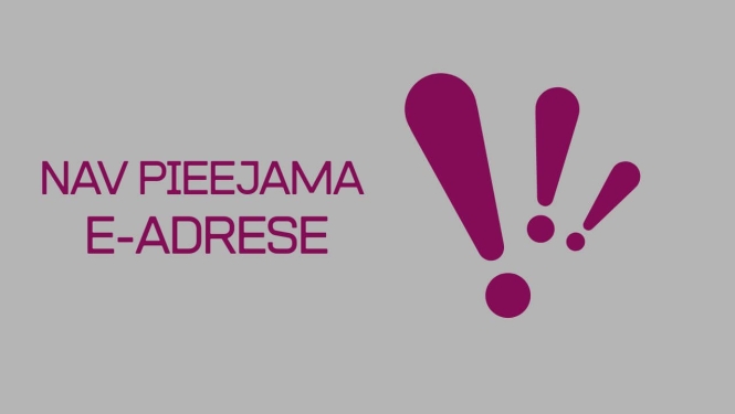 Izsaukuma zīmes un teksts, ka nav pieejama eadrese