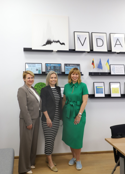 Visu triju valstu iestāžu direktores sanāksmju telpā