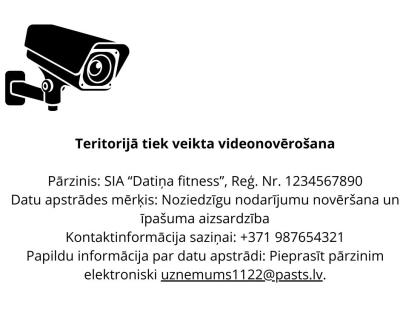 Atbilstoša videonovērošanas zīme
