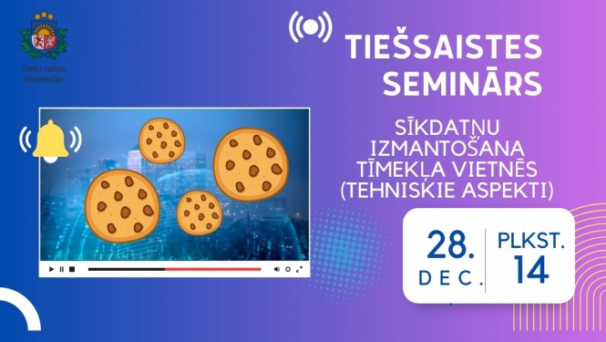 Plakāts par tiešsaistes semināru