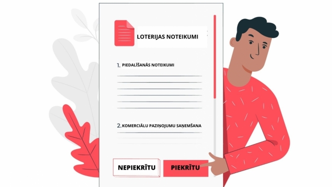 Loterijas noteikumi, komerciālie paziņojumi, piekrišana