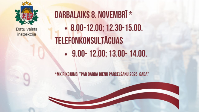 Darba laiks 8. novembrī