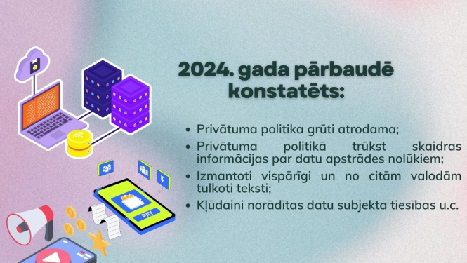 plakāts ar pārbaudē konstatētajām kļūdām