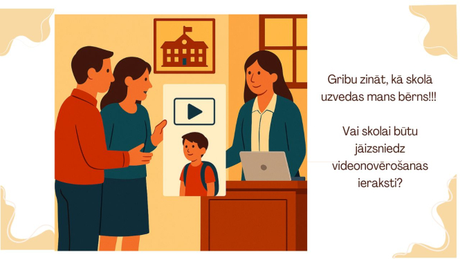 Tēvs un māte skolā, direktora kabinetā