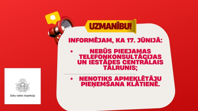 Izmaiņas darba laikā 17. jūnijā