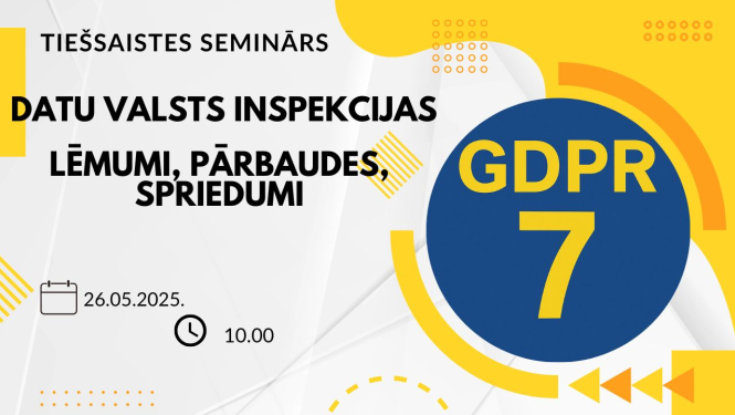Plakāts ar aicinājumu piedalīties tiešsaistes seminārā