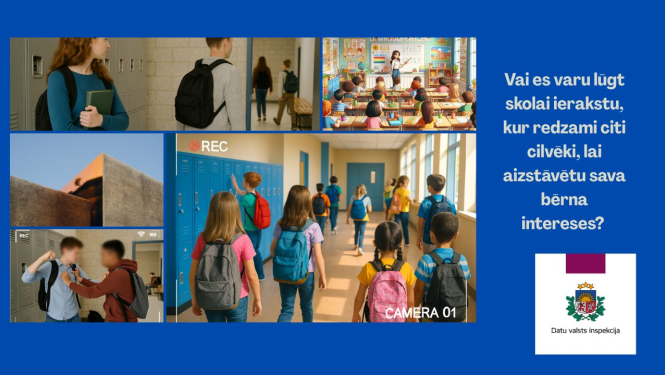 Vairāki attēli, kuros redzami bērni skolā dažādās situācijās. 