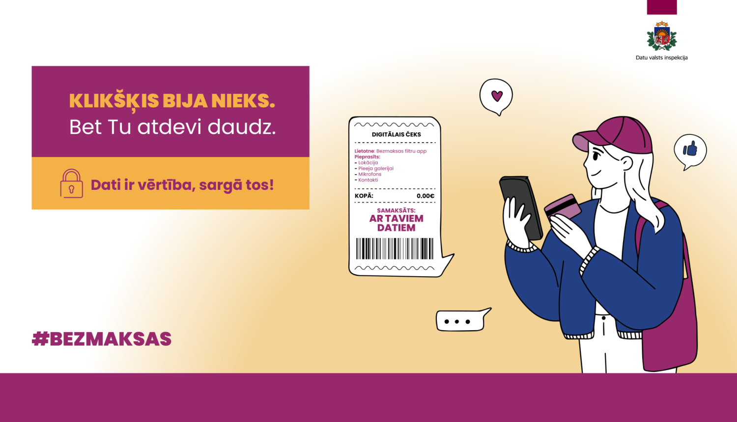 meitene, digitālais čeks, samaksāji ar personas datiem