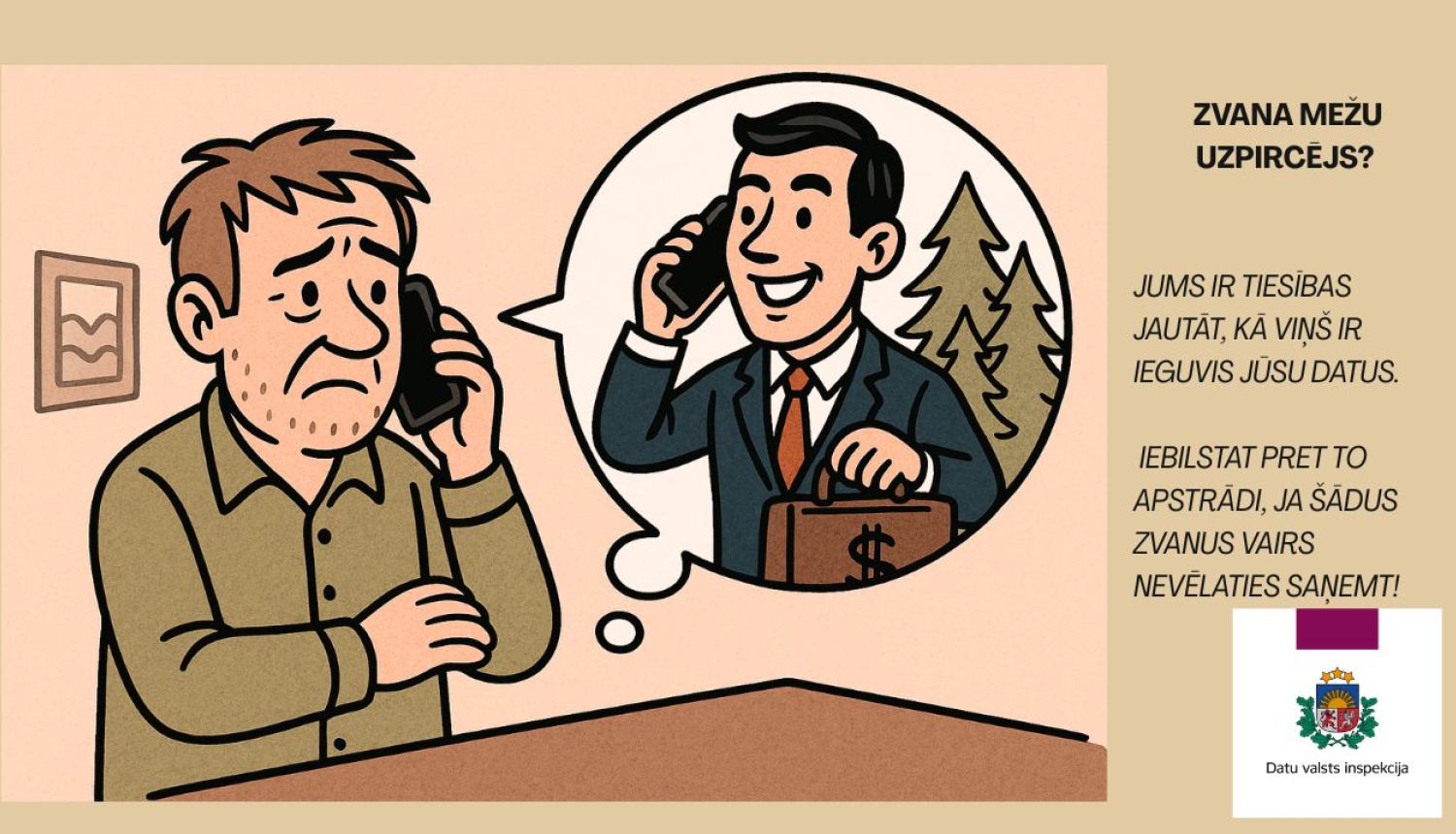 Meža uzpircējs zvana meža īpašniekam