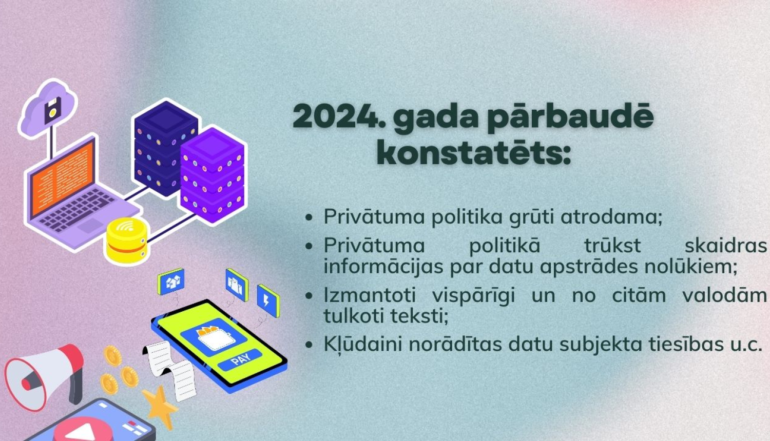 plakāts ar pārbaudē konstatētajām kļūdām