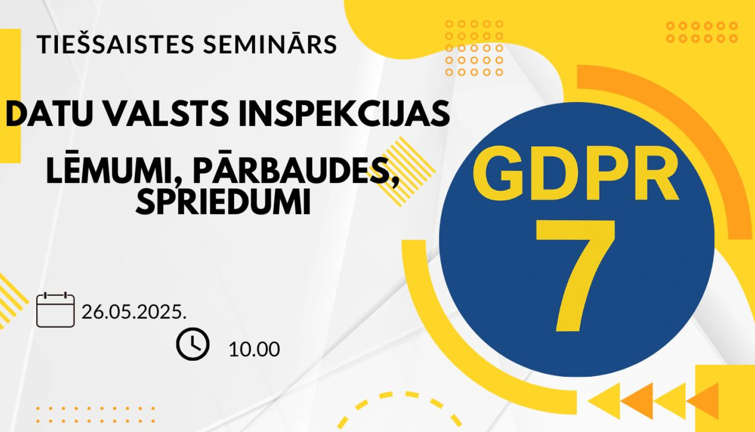 Plakāts ar aicinājumu piedalīties tiešsaistes seminārā